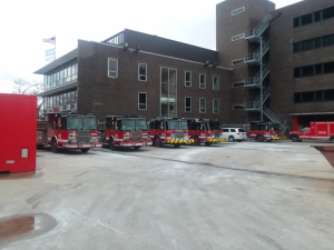 Chicago fire engines at the Quinn Fire Academy