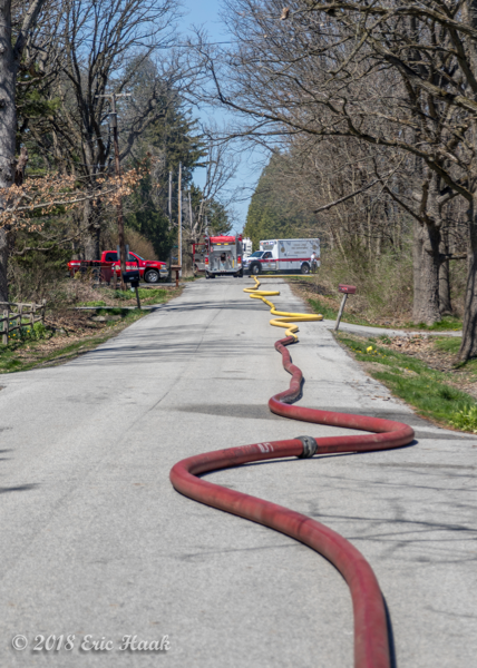 large diameter hose at fire scene