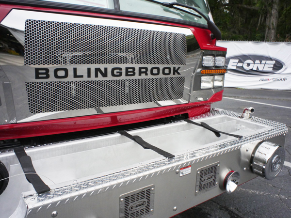 customized E-ONE Quest grill with fire department name