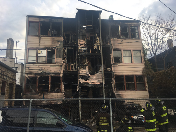 rear porches gutted from fire in Chicago