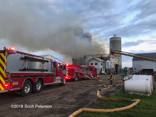 dairy barn destroyed by fire
