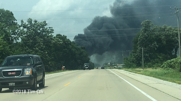massive fire at recycling plant