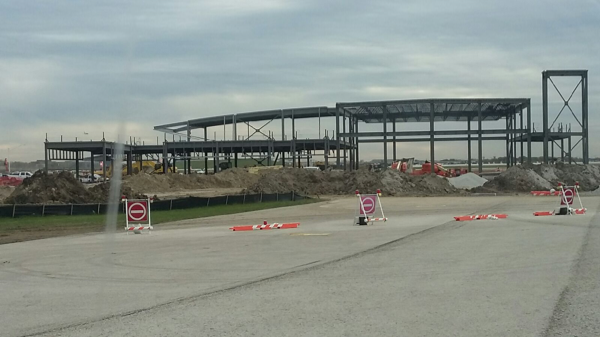 fire station under construction at O'Hare Airport