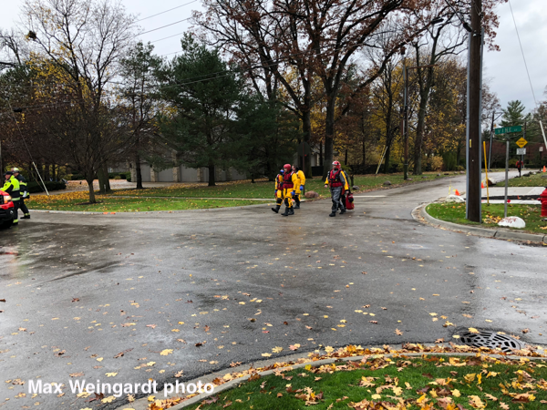 Firefighters at the scene of a water recovery in Highland Park IL