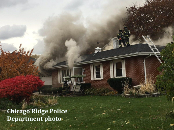 house fire scene in Chicago Ridge IL