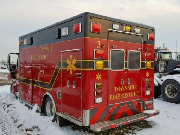 damaged Former Lockport Township FPD ambulance  for sale by auction