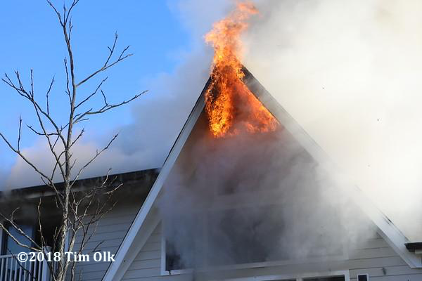 flames from house attic