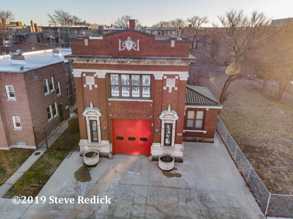 drone photo of former Chicago FD Engine 61 firehouse