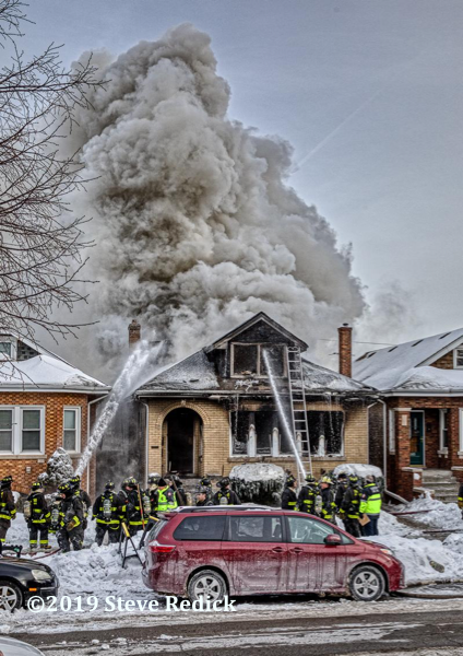 heavy smoke from Chicago bungalow fire