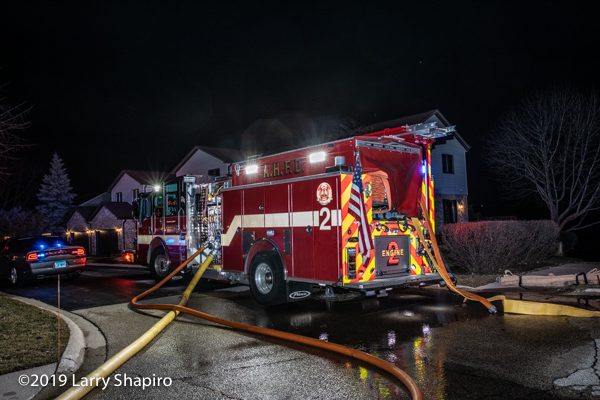 Arlington Heights FD Pierce Velocity fire engine at fire scene