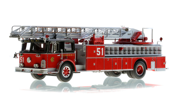 Fire Replica model of Chicago FD Truck 51 Seagrave aerial
