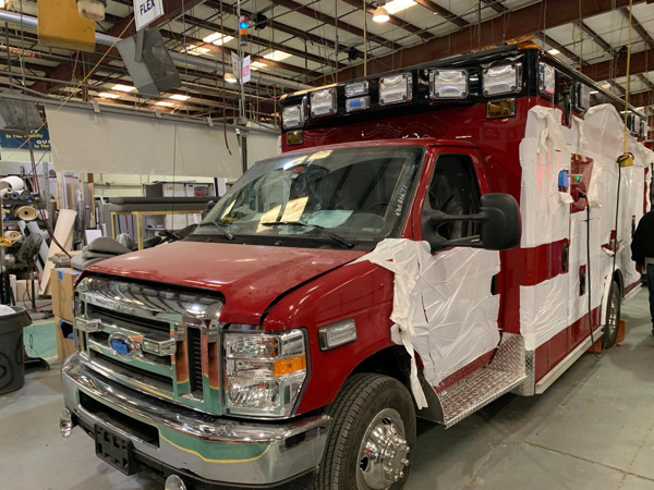 Production photos of a new Type III ambulance being built for the Schiller Park FD