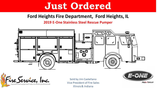 Drawing of a new E-ONE engine for the Ford Heights FD