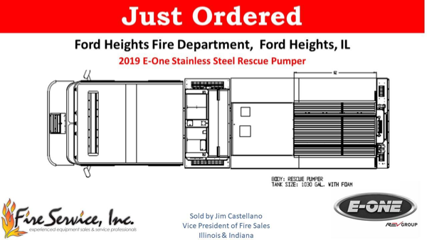 Drawing of a new E-ONE engine for the Ford Heights FD