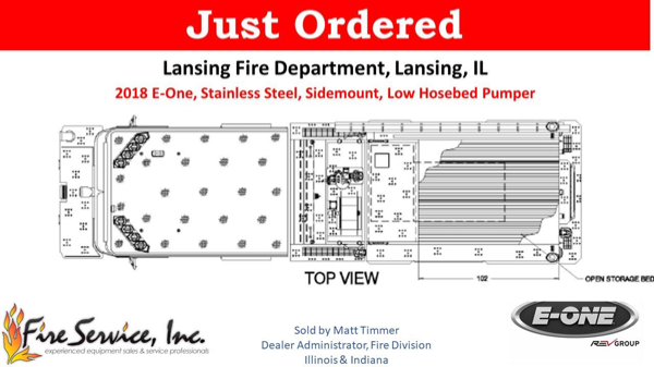 Drawing of a new E-ONE engine for the Lansing FD