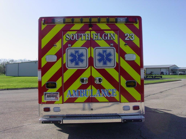 chevron striping on back of ambulance