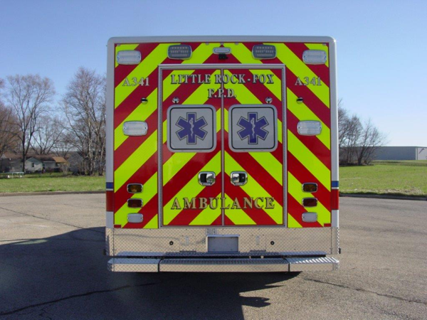 chevron striping on back of ambulance 