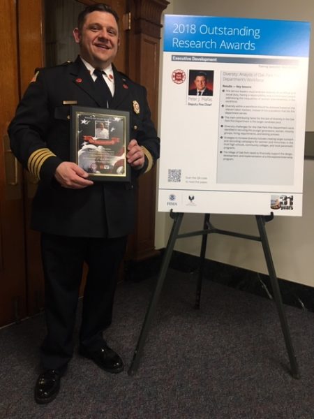 Oak Park FD Deputy Chief Peter Pilafas receives Executive Fire Officer Outstanding Research Award