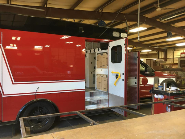 Type 1 Super Warrior on a Ford F550 4X4 in production at Osage Ambulance