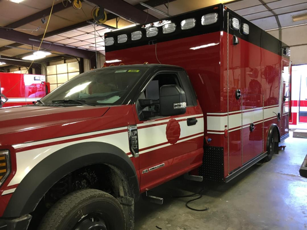 Type 1 Super Warrior on a Ford F550 4X4 in production at Osage Ambulance