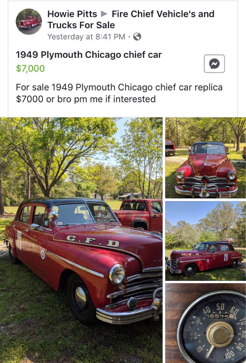 Of interest … vintage fire chief car for sale « Page 1