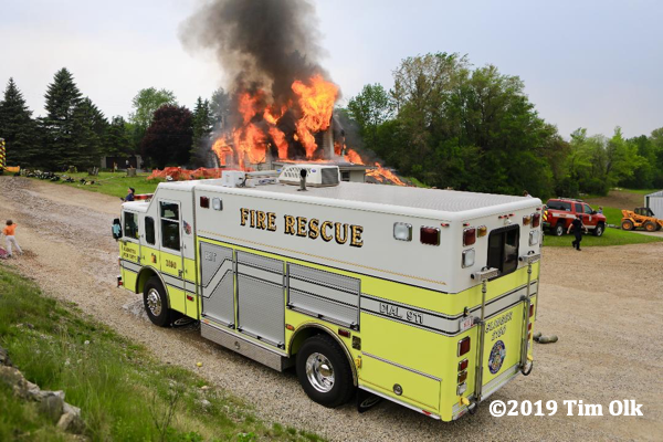 Piere heavy rescue at fire scene