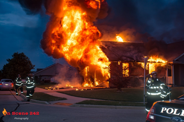 house engulfed by fire