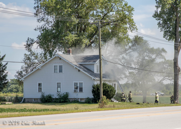 smoke from house on fire