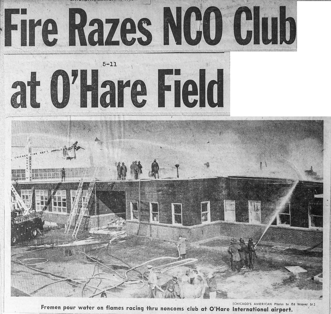 vintage 5-11 Alarm fire at O'Hare Field in Chicago 3/9/63