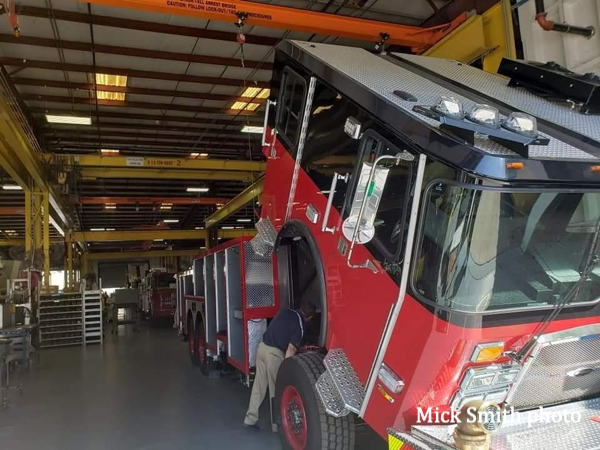 Chicago fire truck being built
