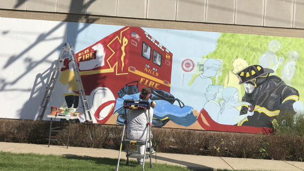 Mural being created at Niles Fire Department Station 2