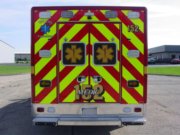 chevron striping on back of ambulance