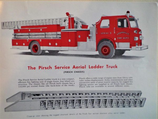 classic Pirsch fire truck aerial literature