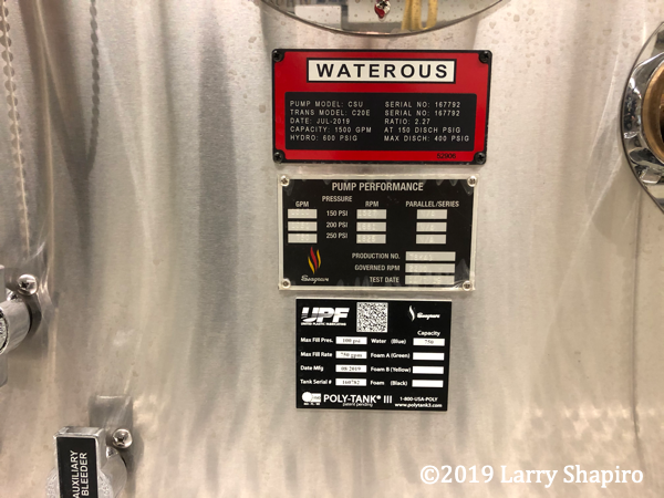 Seagrave pump info tags