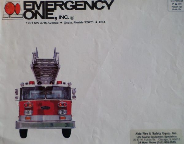early Emergency One fire truck brochure