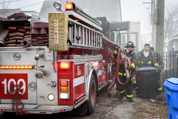 Chicago fire engine on scene
