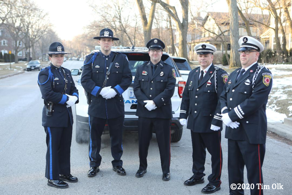 police and fire honor guard members