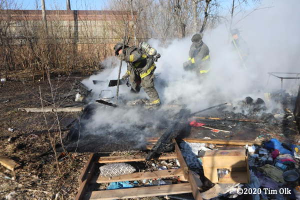 Chicago Firefighters in PPE with smoke