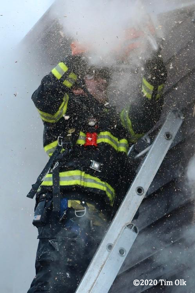 Northbrook firefighter at work