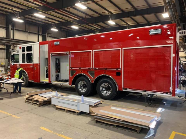 fire truck being built for the sandwich & Community FPD