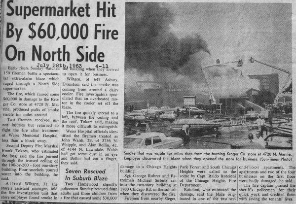 4-11 Alarm fire in Chicago 7-28-63