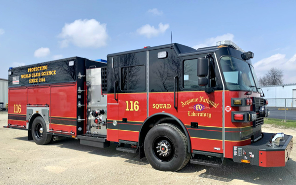 New Sutphen fire engine for the US Department of Energy's Argonne National Laboratory in Illinois