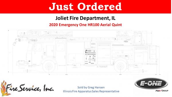 drawing of E-ONE HR100 quint for the Joliet Fire Department