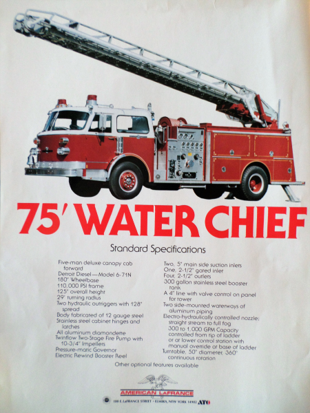 American LaFrance 75' Water Chief brochure