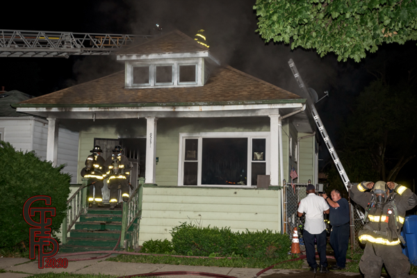house fire at night