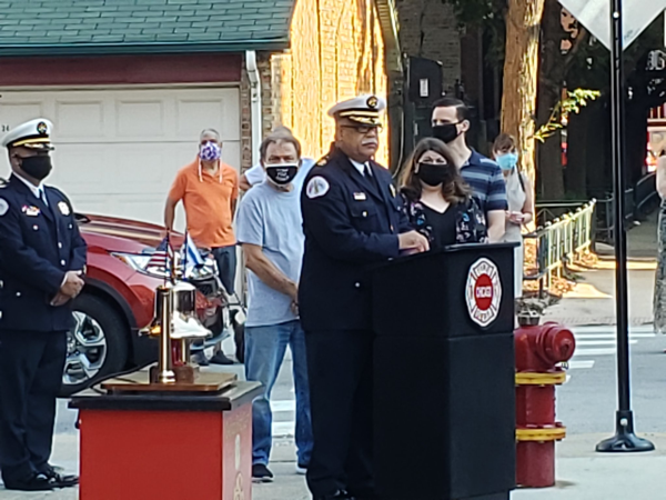 The Chicago Fire Department along with family & friends held the 10th Year Ceremonial Bell Ringing for fallen Firefighter Christopher Wheatley. CFD received its first new fireboat decades in 2011 and it was named after Wheatley