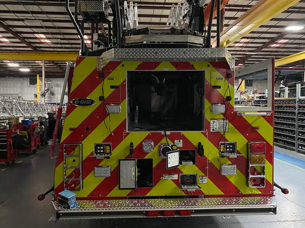 E-ONE aerial ladder being built