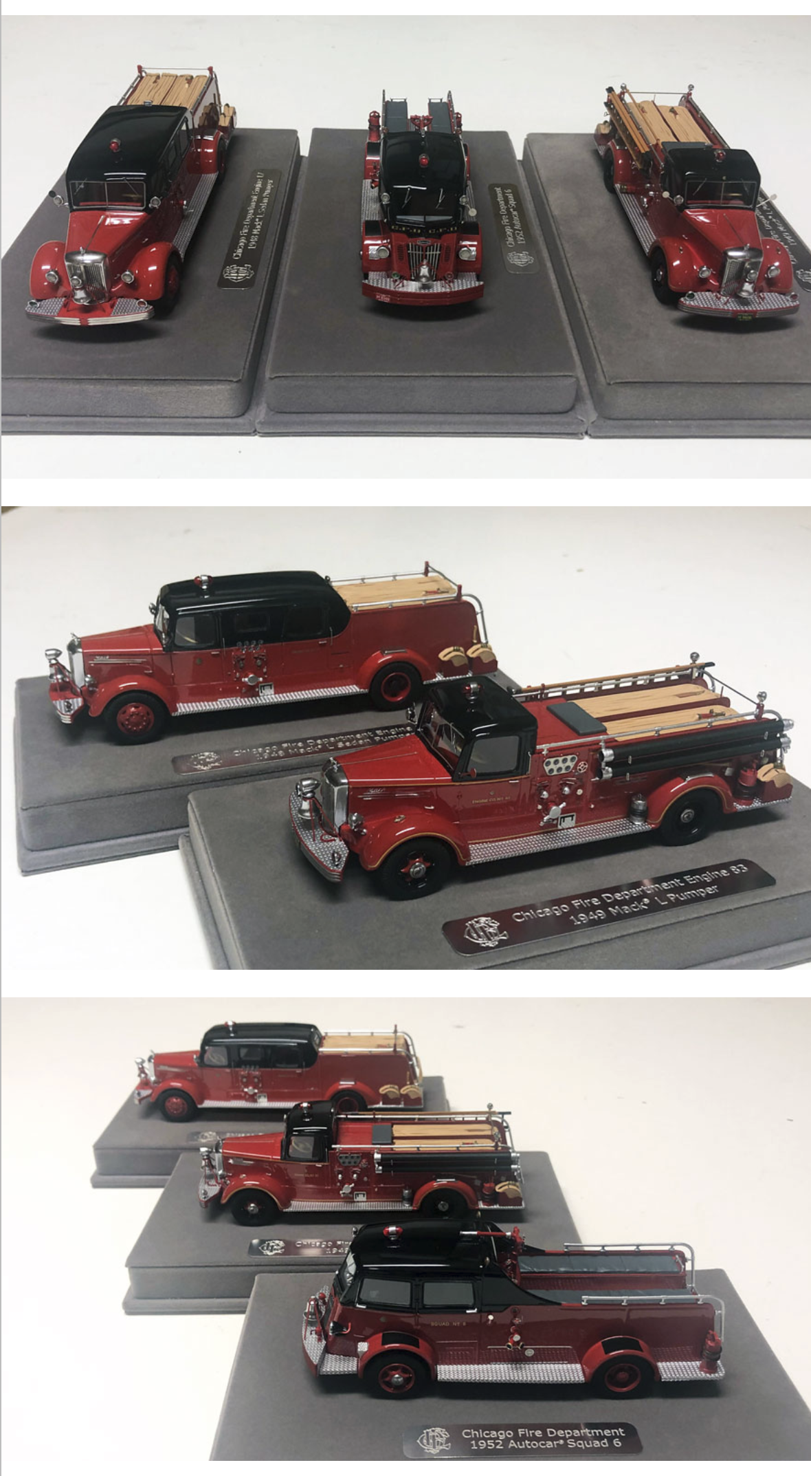 Chicago FD 1949 Mack L fire engine replica model from Fire Replicas