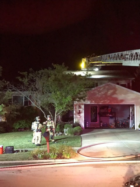 house fire scene in Sycamore
