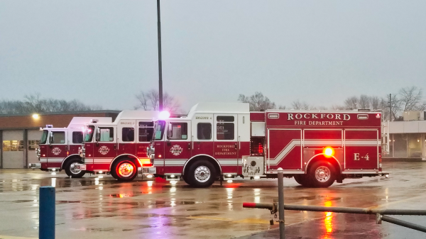 Three 2020 Pierce Enforcer PUC fire engines for the Rockford Fire Department